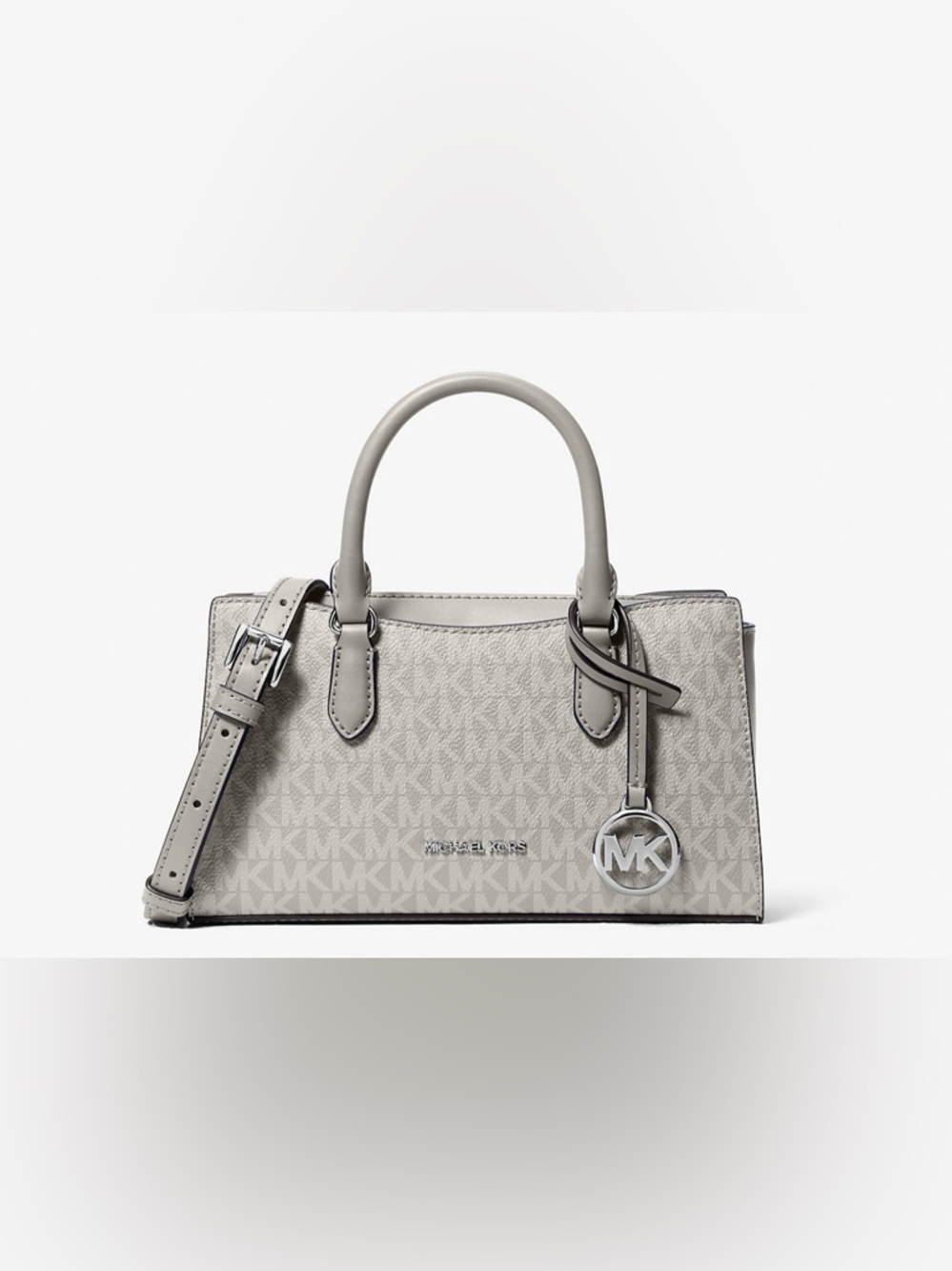 Michael Kors Light Gray Signature Jet Set Satchel